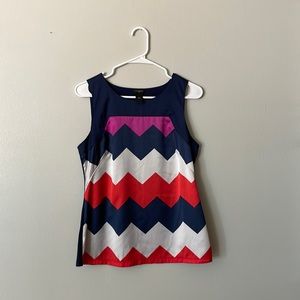 Ann Taylor Navy Zigzag Top